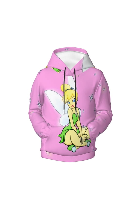 Boys Girls Tinker Bel Pullover Hoodies 3D Print Novelty Colorful Kids Hoodie Sweatshirts with Pocket
