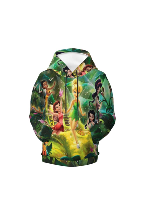 Boys Girls Tinker Bel Pullover Hoodies 3D Print Novelty Colorful Kids Hoodie Sweatshirts with Pocket