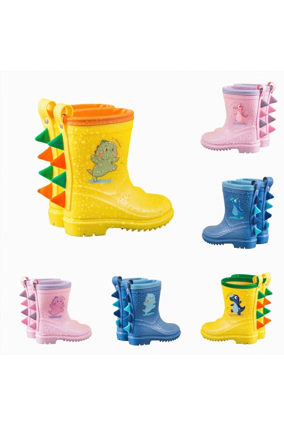 Boys Girls Toddler Rain Boots Close Toe Cartoon Character Clogs Breathable Water Shoes for Fishing Garden School Play Yellow Size 9 Toddler
