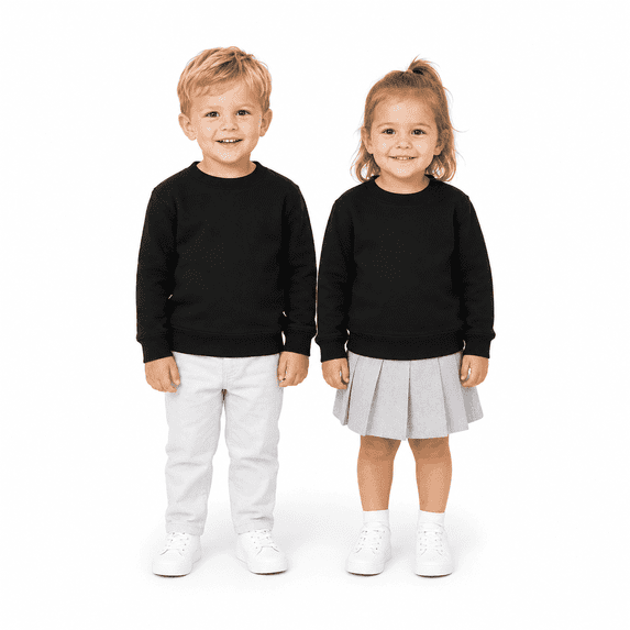 ClassExceed Toddler Sweatshirt, Boys & Girls Fleece Crewneck Pullover, Unisex School Uniform, Black, 4T
