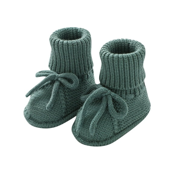 Boys Girls Toddler Snow Boots Baby Solid Color Knitted Walking Shoes Slip Socks Cold Weather Baby Faux Fur Shoes