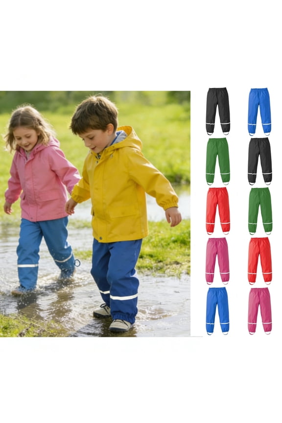 Boys Girls Toddlers Waterproof Rain Pants Mud Proof Lightweight Splash Pants Green 110