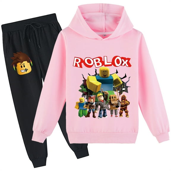 Boys Girls Tracksuit Roblox Pullover Hoodies and Sweatpants Set-Teen Long Sleeve Sweatshirt Hooded Suit