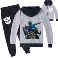 thumbnail image 1 of Boys Girls Transformers Graphic Zipper Hooded Jacket Sweatshirt with Hood Sweatpants 2 Pieces Outfit Sets, 1 of 7