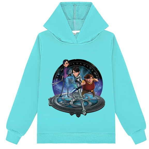 Boys Girls Trollhunters Comfy Hoodies Pullover Hooded Loose Fit Tops Kids Cotton Sweatshirt Hoodies Clothes