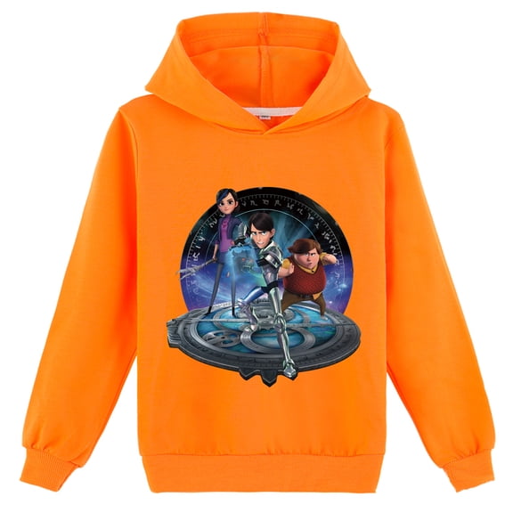 Boys Girls Trollhunters Comfy Hoodies Pullover Hooded Loose Fit Tops Kids Cotton Sweatshirt Hoodies Clothes