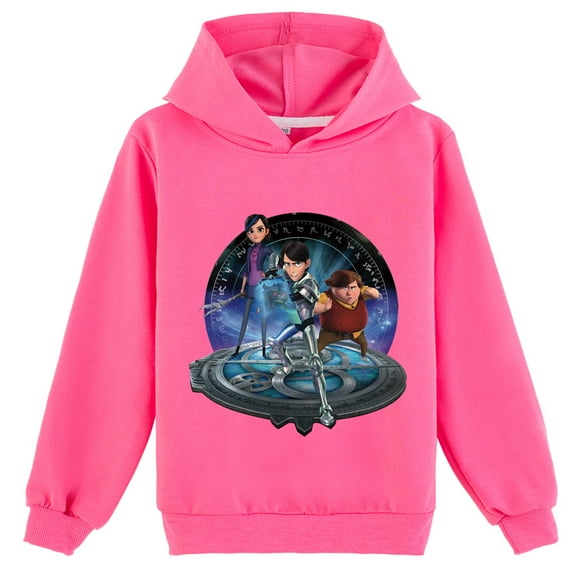 Boys Girls Trollhunters Comfy Hoodies Pullover Hooded Loose Fit Tops Kids Cotton Sweatshirt Hoodies Clothes