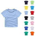 thumbnail image 1 of Boys Girls Tshirts Summer Casual Short Sleeve Crewneck T Shirts Kids Versatile Basic Plain Tees, 1 of 8