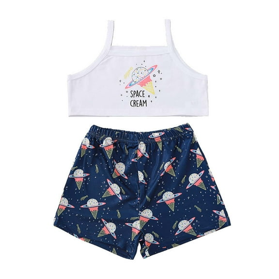 Boys Girls Two Piece Outfits Toddler Girl Clothes Set Print Sleeveless Shirt Short Pants Summer Outfit Summer Outfits for Girls Boys
