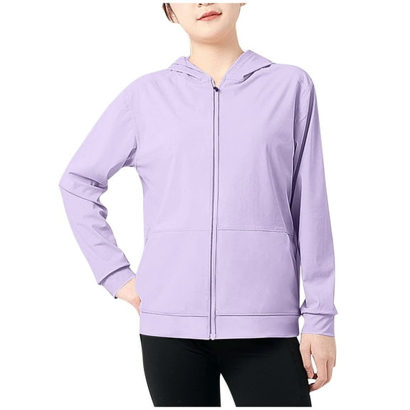 Boys Girls UPF 50  Sun Protection Light Jackets Lightweight Long Sleeve Zip Up Sun Hooded Cooling Shirt for 4-13 Years