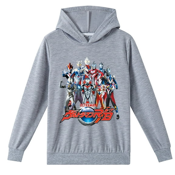Boys Girls Ultraman Comfy Pullover Hoodie Loose Fit Tops Cotton Sweatshirt with Hood