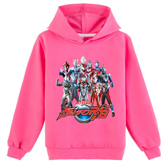 Boys Girls Ultraman Comfy Pullover Hoodie Loose Fit Tops Cotton Sweatshirt with Hood