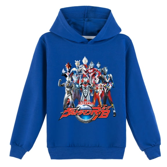 Boys Girls Ultraman Comfy Pullover Hoodie Loose Fit Tops Cotton Sweatshirt with Hood