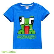 FODOGSH Boys Girls Unspeakables Cartoon Graphics Printed Casual Sport T-Shirts Summer Short Sleeve Crewneck Breathable Shirt Soft Active Tops Theme Party Tees Cotton Novelty Clothes Kids Anime Gift 4-13