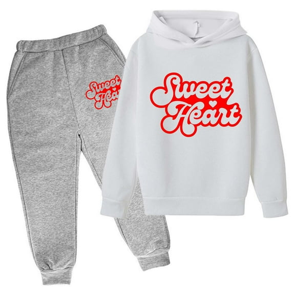 Boys Girls Valentine'S Day Fall Winter Hoodie Pullover Set Popular Printed Hoodie Set On Underwear Casual Cute Printed Long Sleeve Clothes