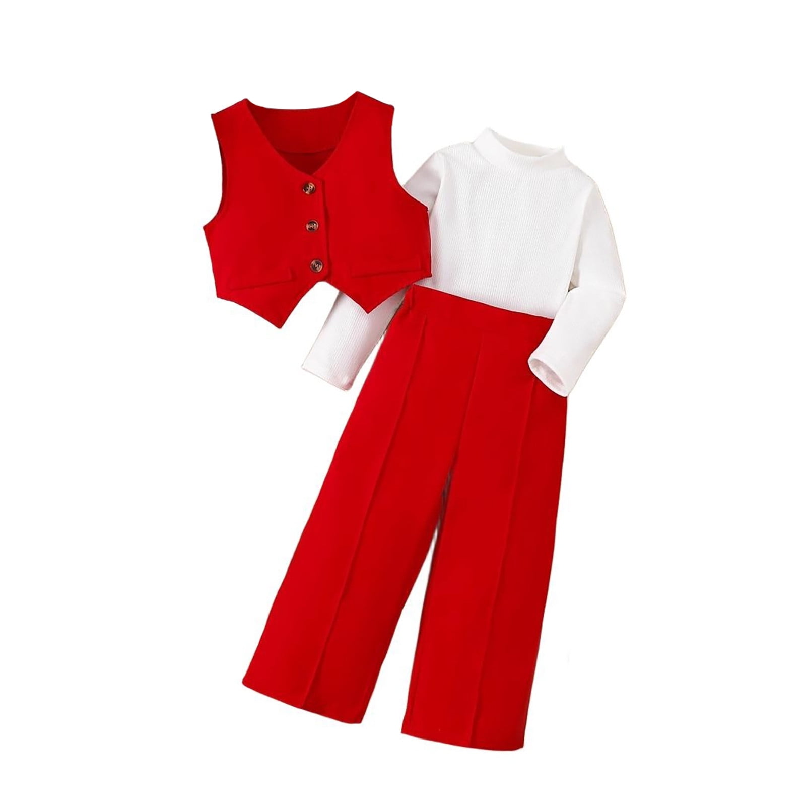 Boys Slim Fit Suit Set – Burgundy Vest, Pants, Shirt & Bowtie For Weddings, Formal Events (Size 6)
