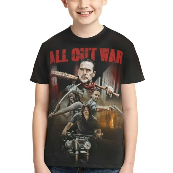 Boys Girls Walking Dead T-Shirts 3d Printed Novelty Short Sleeve Shirts Kids Youth Game Cartoon Tee Shirts Summer Tops