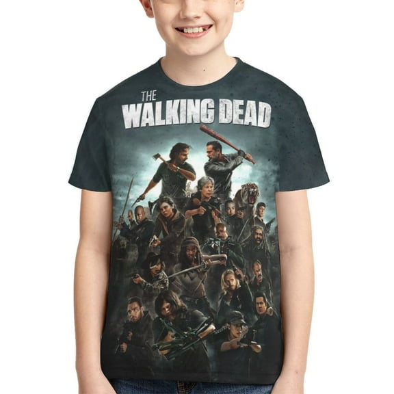 Boys Girls Walking Dead T-Shirts 3d Printed Novelty Short Sleeve Shirts Kids Youth Game Cartoon Tee Shirts Summer Tops
