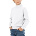thumbnail image 1 of Boys Girls Warm Sweaters Kids Crewneck Long Sleeve Knit Pullover Sweater Mock Neck White, 1 of 9