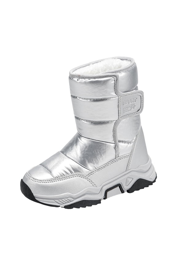 Boys Girls Warm Winter Snow Boots Anti-skid Waterproof Chunky Athletic Hiking Shoes High Top Booties