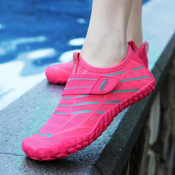 Boys Girls Water Shoes Barefoot Skin Socks Barefoot Swim Yoga Surf Shoes Kids Indoor Climbing Shoes,Color Hot Pink,Size 7