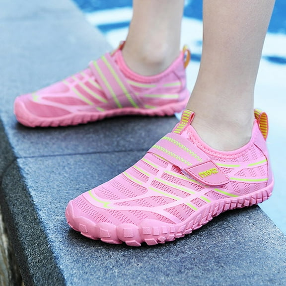 Boys Girls Water Shoes Barefoot Skin Socks Barefoot Swim Yoga Surf Shoes Kids Indoor Climbing Shoes,Color Pink,Size 1.5