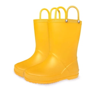 Boys Girls Waterproof Rain Boots Kids Toddler Solid Color Rain Shoes with Easy On Handles