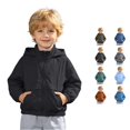 thumbnail image 1 of Boys Girls Waterproof Rain Jacket Lightweight soft Kids Windbreaker Hooded Coat Size 9-10 Years, 1 of 5