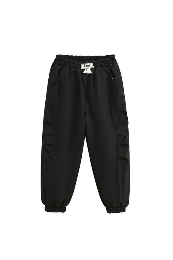 Boys Girls Waterproof Rain Pants Casual Lightweight Loose Cotton Windbreaker Sweatpants Warm Winter Hiking Sports Pant with Pockets