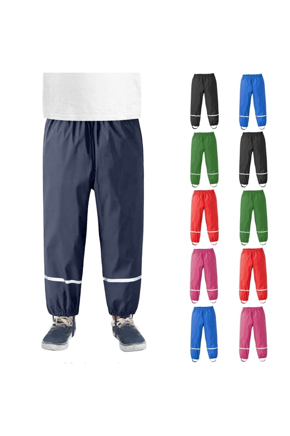 Boys Girls Waterproof Rain Pants Unisex Kids Rain Pants Children Rainwear Waterproof and Windproof Red 90
