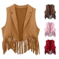 thumbnail image 1 of Boys Girls Western Cowboy Fringe Vest Tassel Waistcoat Party Dress Up Costume, 1 of 4