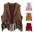 thumbnail image 1 of Boys Girls Western Cowboy Fringe Vest Tassel Waistcoat Party Dress Up Costume, 1 of 8