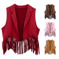 thumbnail image 1 of Boys Girls Western Cowboy Fringe Vest Tassel Waistcoat Party Dress Up Costume, 1 of 4