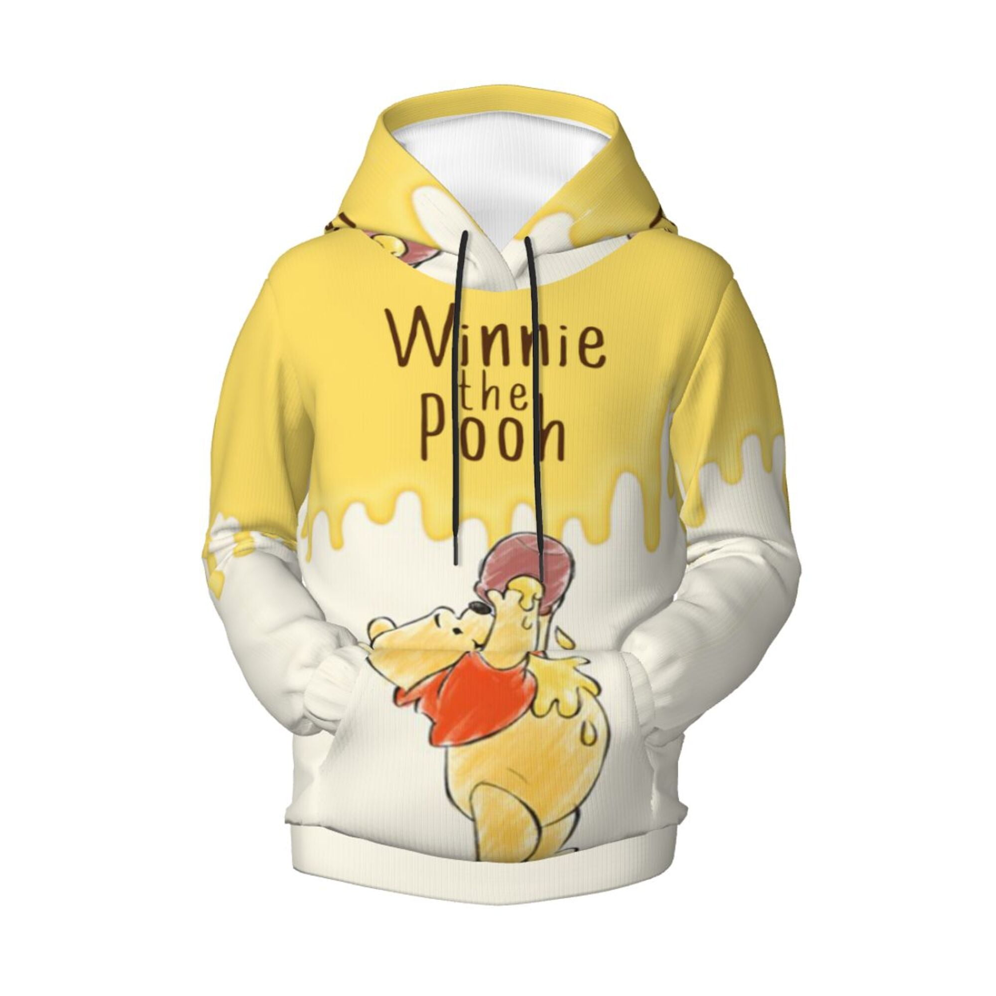 Winnie the Pooh - Character Grid Drawing - Men's Pullover Fleece Hoodie