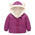 thumbnail image 1 of Boys Girls Winter Coat Light Weight Water-Resistant Bear Ear with Hood Puffer Jacket Kids Girls Winter Clothes 18-24 Months, 1 of 3