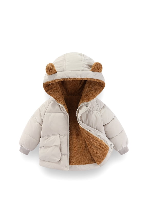 Kids Winter Coat Light Weight Water-Resistant Bear Ear with Hood Kids Down Jacket Boys Winter Coat Size 3-4 Years