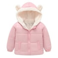 thumbnail image 1 of Toddler Girl Coat Light Weight Water-Resistant Jacket Bear Ear with Hood Kids Down Jacket Clothes for Girls 4-5 Years, 1 of 3