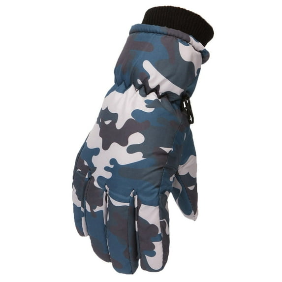Boys Girls Winter Gloves Camo Gloves Waterproof Warm Snow Gloves for Children Outdoor Gloves Mittens