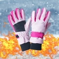 thumbnail image 1 of Boys & Girls Winter Gloves Solid Color Windproof Warm Lock Temperature Ski Riding Gloves Thermal Fabric Comfortable Cute for Kids 3-15Years Outdoor Cold Weather Activities, 1 of 6