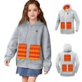 thumbnail image 1 of Boys and Girls Winter Heated Hoodie Kids Sweatshirt Warm Clothing Electric Heating Sweatshirt, Winter Thermal Pullover Sweater Long Sleeve Hooded Hoodies with Pockets, Size 4-14, 1 of 5