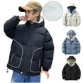 thumbnail image 1 of Boys Girls Winter Jacket Coat Warm Clothes 5-16 Years Old Kids Fashion Long Sleeve Hoodie Outerwear, 1 of 6