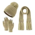 thumbnail image 1 of Boys & Girls Winter Knit Warm Beanie Hat Scarf Gloves Set Color: Light Green Size: 3-12 Years, 1 of 6