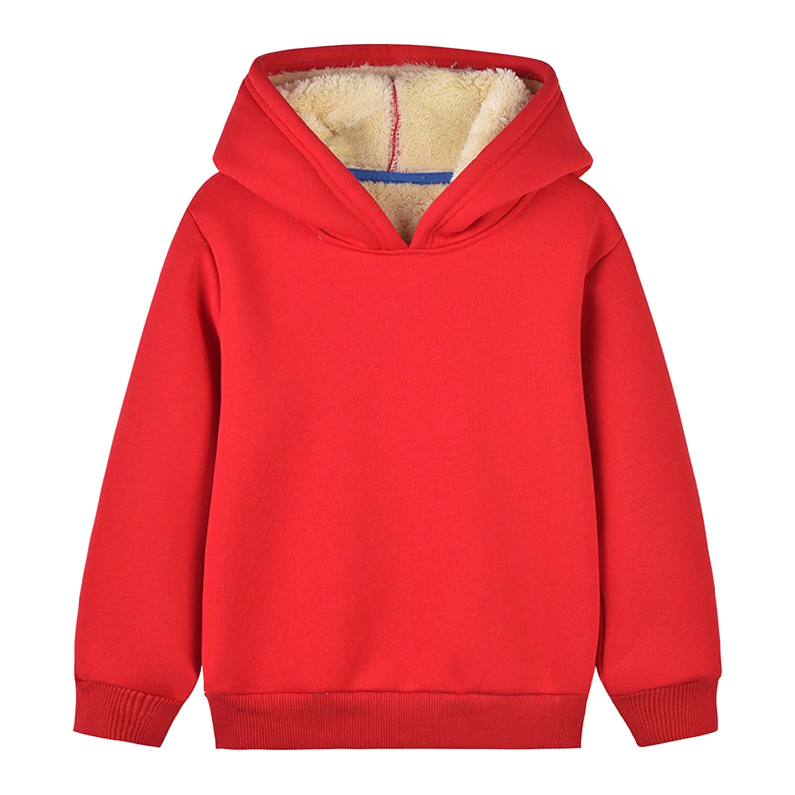 Boys Girls Winter Sherpa Lined Hoodie Kid's Fleece Pullover Hooded
