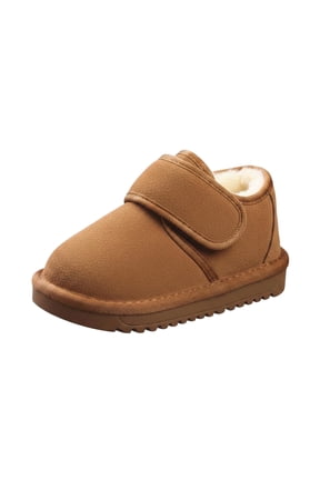 Boys Girls Winter Snow Boots Ankle Boots with Hook Loop Comfortable Warm Fleece Lined Boot Warm Walking Shoes for Indoor Outdoor Brown 17