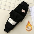 thumbnail image 1 of Boys Girls' Winter Warm Jogger Pant Fleece Lined Elastic Waist Sweatpants Winter Boys And Girls Adding Velvet And Thickening Warm Pants And Casual Pants, 1 of 3