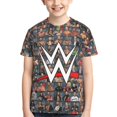 thumbnail image 1 of Boys Girls Wwe Shirt Graphic T-Shirt Crewneck Short Sleeve 3d Colorful Tops Tees, 1 of 7