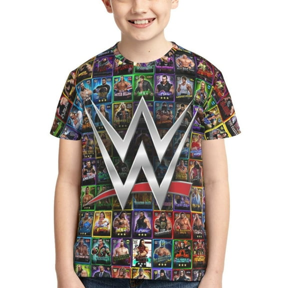 Boys Girls Wwe Shirt Graphic T-Shirt Crewneck Short Sleeve 3d Colorful Tops Tees