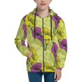 Boys Girls Zip Up Hoodie Sweatshirts, Colorful Calla Lily Flowers Kids