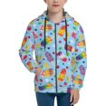 Boys Girls Zip Up Hoodie Sweatshirts, Cool Summer Ice Cream Print Kids