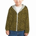 Boys Girls Zip Up Hoodie, gold black Leopard trendy Kids Athletic